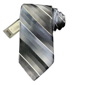 Murano Mens Tie Necktie Black Stripe 100% Silk Tied Wide Woven Classic USA New